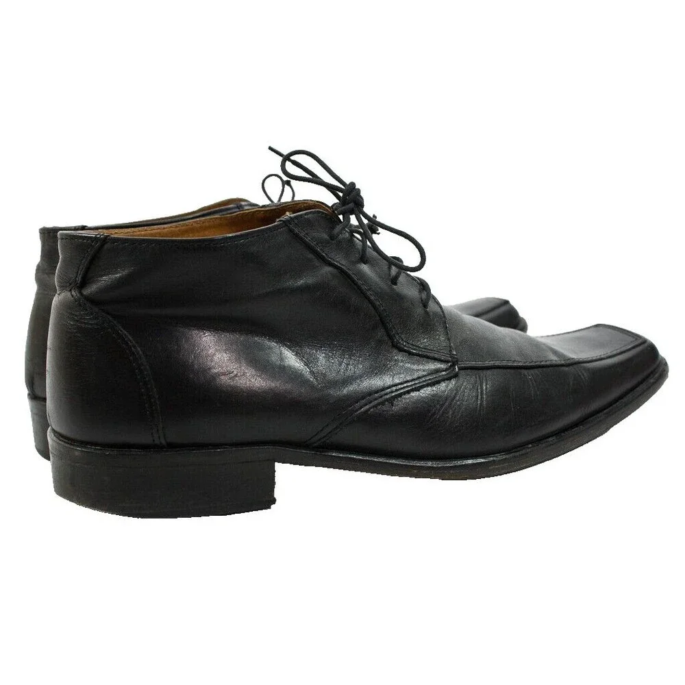 Vero Cuoio Black Leather Ankle Boots Men's Size 41 Made in Italy